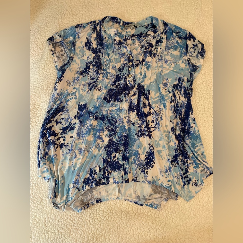 Southern Lady Blue and White Top size 2x